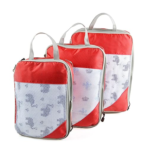 Beaupretty 3 Stück wasserdichte Reise Aufbewahrungstaschen Rot Organizer Für Kleidung Und Schuhe Ideal Für Koffer Und Rucksack Faltbare Packtaschen Für Ordentliche von Beaupretty