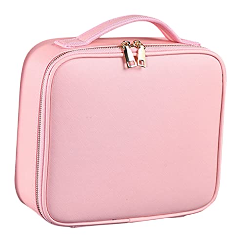 Beaupretty Partition Kosmetiktasche Kulturbeutel Makeup Tasche Toilettenartikel Kosmetiktasche Portable tragbare Kosmetiktasche Organizer für Kosmetiktaschen Make-up-Organizer PU-Leder Rosa von Beaupretty