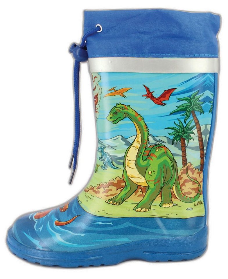 Beck Gummistiefel Dinos Gummistiefel (wasserdichter, schmaler Stiefel, für trockene Füße bei Regen und Matschwetter) herausnehmbare Innensohle, weicher flexibler Naturkautschuk von Beck