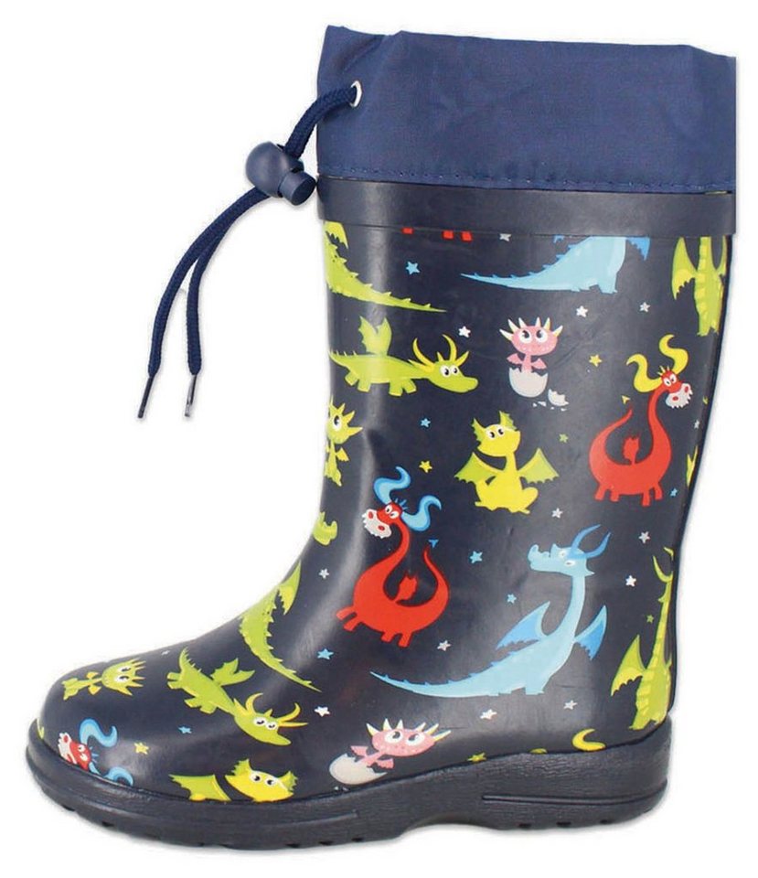 Beck Gummistiefel Drachen mit Warmfutter für Jungen, Gummistiefel (für warme Füße bei Nässe und Kälte) wasserdicht, wärmend, Naturkautschuk, leichte Sohle von Beck