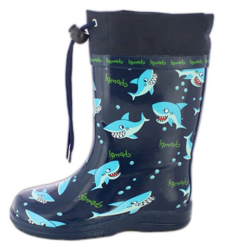 Beck Gummistiefel Sharks Gummistiefel (wasserdichter, schmaler Stiefel, für trockene Füße bei Regenwetter) Stulpe mit Kordel, weicher flexibler Naturkautschuk von Beck