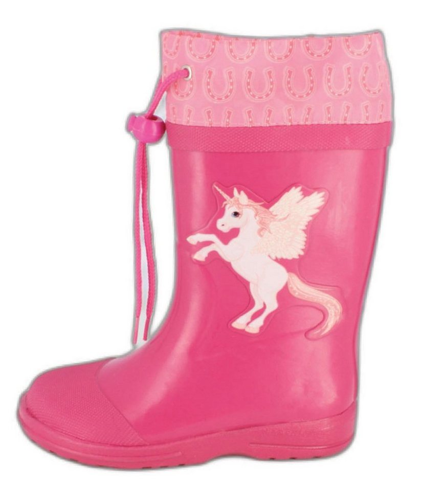 Beck Gummistiefel Unicorn Gummistiefel (wasserdichter, schmaler Einhorn-Stiefel, für trockene Füße bei Regenwetter) herausnehmbare Innensohle, weicher flexiber Naturkautschuk von Beck