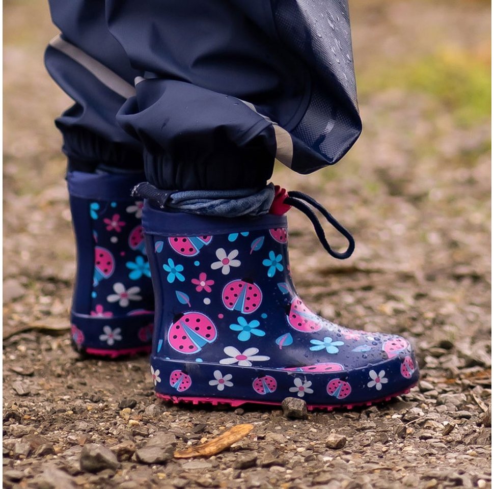 Beck Kleinkinder Gummistiefel Glückskäfer mit Warmfutter Gummistiefel (perfekt für kleinere Kinder) Wasserdicht, Aus Naturkautschuk mit sehr flexibler Laufsohle von Beck