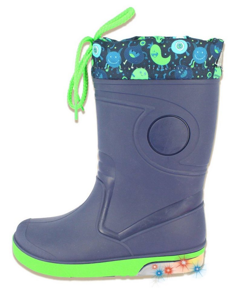 Beck Regenstiefel mit Blinkersohle Blinking Flummies mit Warmfutter Gummistiefel (für Jungen, kuscheliges Warmfutter, für warme Füße bei Nässe und Kälte) wasserdicht, schmale Passform von Beck