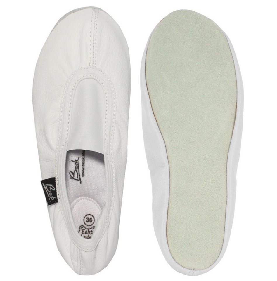 Beck Schläppchen Echt-Leder mit Ledersohle Gymnastikschuh (mit Ristgummi) und Wildledersohle Beck Schläppchen Echt-Leder mit Ledersohle Gymnastikschuh (mit Ristgummi) und Wildledersohle von Beck