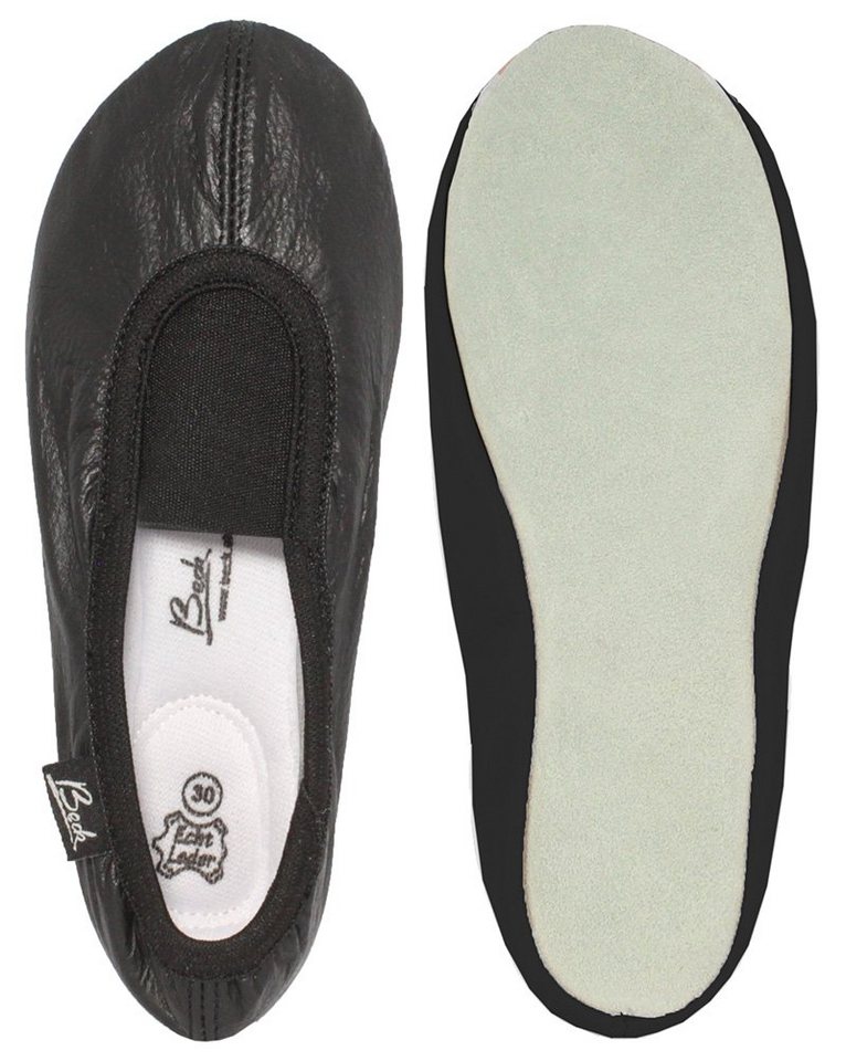 Beck Schläppchen Echt-Leder mit Ledersohle Gymnastikschuh (mit Ristgummi) und Wildledersohle Beck Schläppchen Echt-Leder mit Ledersohle Gymnastikschuh (mit Ristgummi) und Wildledersohle von Beck