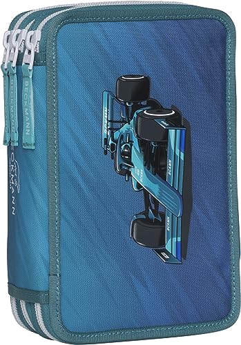 Beckmann, 3-fächrige Federmappe Racing, mit Inhalt, Mäppchen Federtasche, Grundschule, 1. Klasse, Green Beckmann, 3-fächrige Federmappe Racing, mit Inhalt, Mäppchen Federtasche, Grundschule, 1. Klasse, Green von Beckmann