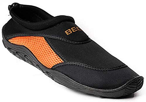 BECO Badeschuhe / Surfschuhe für Damen und Herren, schwarz/orange, 36, 9217-30 von Beco