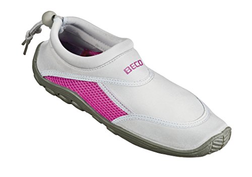 BECO Badeschuhe / Surfschuhe für Damen und Herren grau/pink 38 von Beco