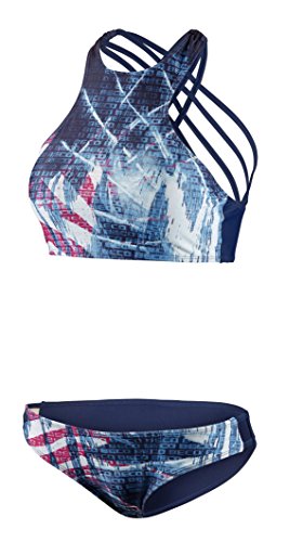 BECO Damen Bikini Set Beco Damen Bikini Set sportlicher High Neck Schnitt mit gekreuzten Spaghettiträgern, herausnehmbare Pads, A und B Cup (marine/bunt), marine/bunt, 34, 56250 BECO Damen Bikini Set Beco Damen Bikini Set sportlicher High Neck Schnitt mit gekreuzten Spaghettiträgern, herausnehmbare Pads, A und B Cup (marine/bunt), marine/bunt, 34, 56250 von Beco