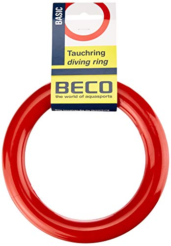 BECO Tauchring Schwimmring, Wurfring Wasserspielzeug massiv für Kinder, rot, One size, 9607 von Beco