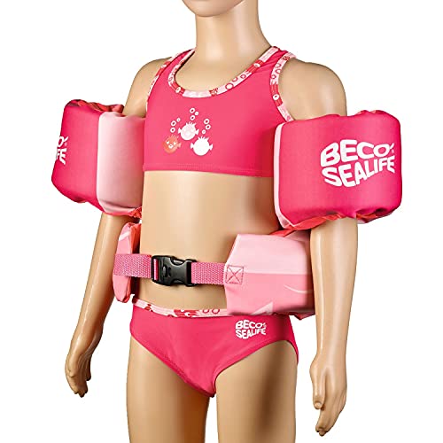 BECO-SEALIFE Schwimmhilfe Kinder 2– 6 Jahre, Schwimmanfänger-Set aus Schwimmflügel und Schwimmgürtel für Kinder von 15– 30 kg – in Pink von Beco