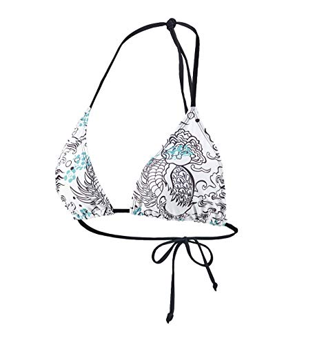 Beco Damen Bikini Damen Triangel Bikini Top, mit herausnehbaren Pads, geeignet als B oder C Cup Bikini, weiß/bunt, 34, 36150 Beco Damen Bikini Damen Triangel Bikini Top, mit herausnehbaren Pads, geeignet als B oder C Cup Bikini, weiß/bunt, 34, 36150 von Beco