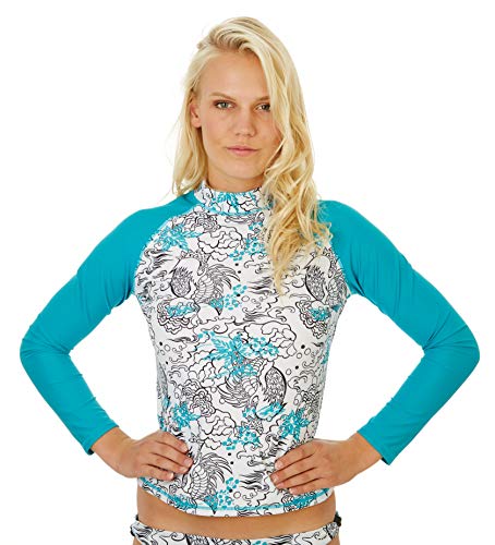 Beco Damen Shirt Damen Schwimmshirt Badeshirt Surfshirt Langarm, weiß/bunt, S, 5719 Beco Damen Shirt Damen Schwimmshirt Badeshirt Surfshirt Langarm, weiß/bunt, S, 5719 von Beco