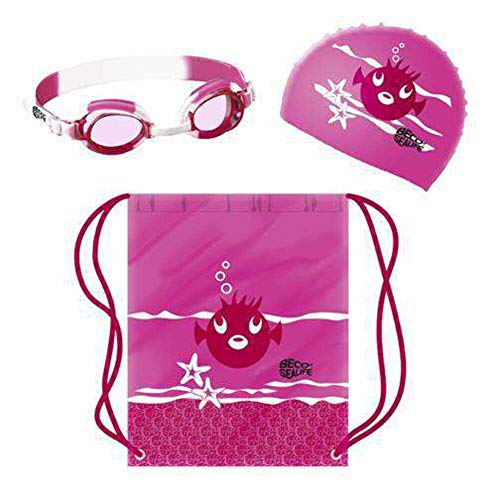 beco 96054 Sealife Schwimmset für Kinder Badekappe, Schwimmbrille und Schwimbeutel, Rosa von Beco Baby Carrier