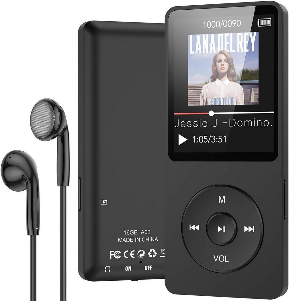 Bedee 16GB Bluetooth 5.0 MP3-Player (16 GB, Bluetooth, Digital MP3 Player FM Radio) von Bedee