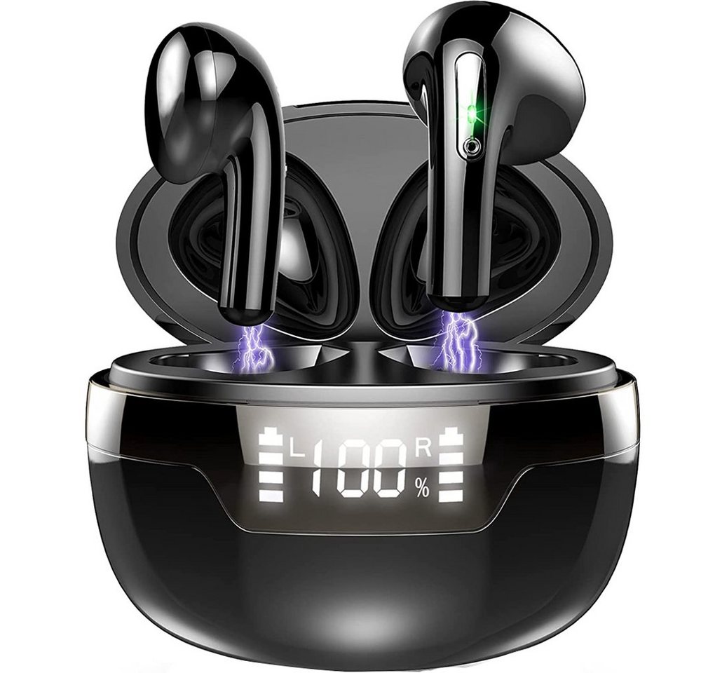 Bedee Bluetooth Kopfhörer, Kabellos Bluetooth 5.2 In Ear mit Mikrofon wireless In-Ear-Kopfhörer (mit LED Anzeige, NEIN, Bluetooth, HiFi Stereo Wasserdicht Ohrhörer für Sport Arbeit) von Bedee