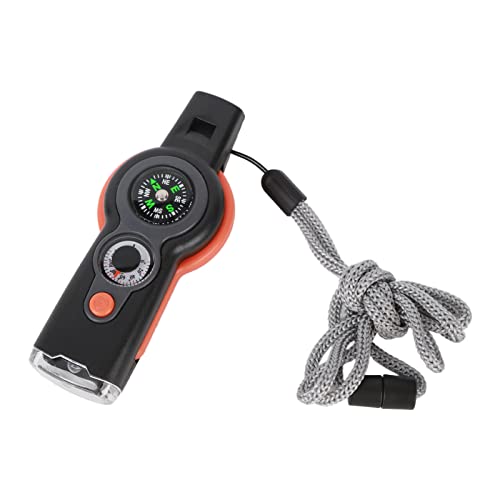 Bediffer Funktionspfeife, Kompasssignalspiegel, LED-Sicherheitspfeife, 7-in-1-Waldlupe (Orange) von Bediffer