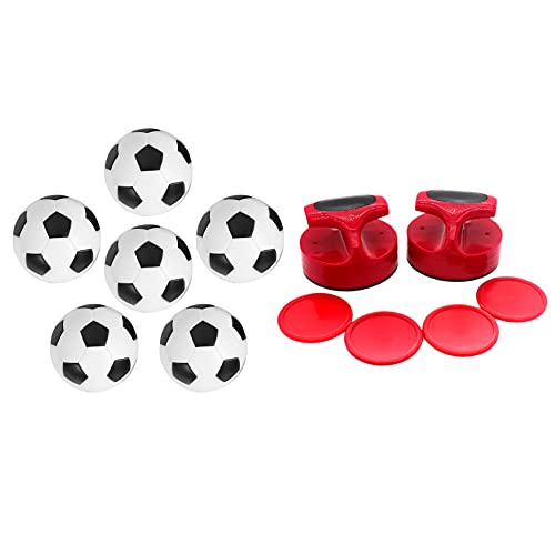 6 kleine Fußball-Tischbälle aus Hartplastik und 1 Set Airhockey-Torhüter, Airhockey-Ersatzschieber von Beelooom
