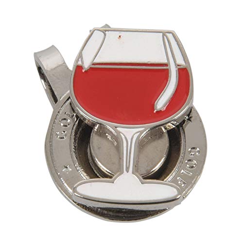 Beelooom Magnetische Metallclip-Golfkappe mit Rotweinbecher-Design Golfkappenclip von Beelooom