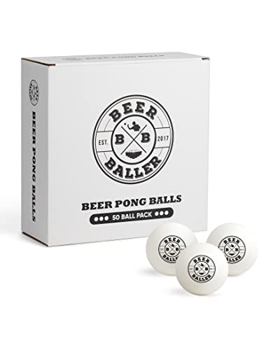 BeerBaller® Beer Pong Bälle - 50 Hochwertige Beerpong Bälle | Offizielle Wettkampf Bälle der Beerpong Bundesliga | Perfekt für das Partyspiel Bier Pong | tischtennisbälle | Bierpong Tische von BeerBaller