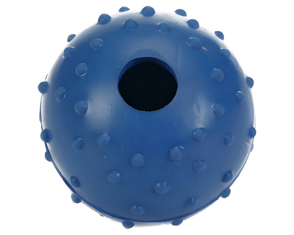 Beeztees Spielknochen Hundespielzeug Ball mit Glocke massiv blau, Durchmesser: 5 cm von Beeztees