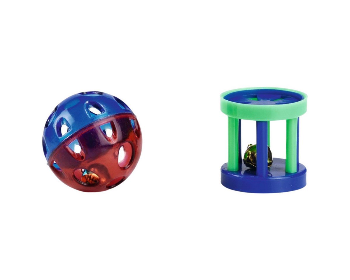 Beeztees Tierball Katzenspielzeug Ball und Roller mit Glocke - 2 Stück Beeztees Tierball Katzenspielzeug Ball und Roller mit Glocke - 2 Stück von Beeztees