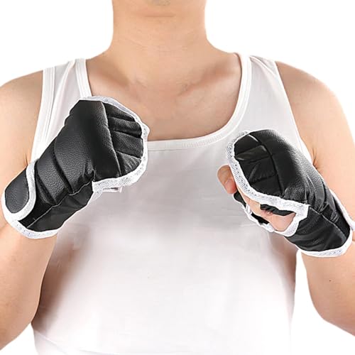 Befeixue Karate-Handschuhe, Box-Trainingshandschuhe | 2 Stück Halbfinger-Karate-Handschuhe für Taekwondo,Multifunktionale Fingerlose Boxhandschuhe, Handgelenkschutz-Trainingshandschuhe für Boxsack von Befeixue