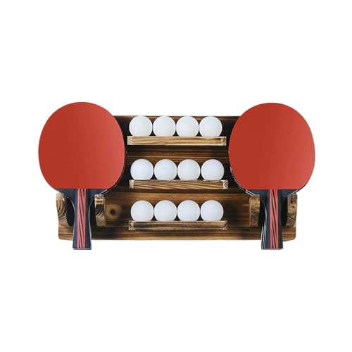 Befeixue Tischtennisschlägerhalter, Paddle -Speicher -Wandregal | Paddelanzeige mit großer Kapazitätsanbieter Speicher Organizer | Compact Racket Mount Tischtennis Rack für 6 Schläger und 12 Bälle von Befeixue