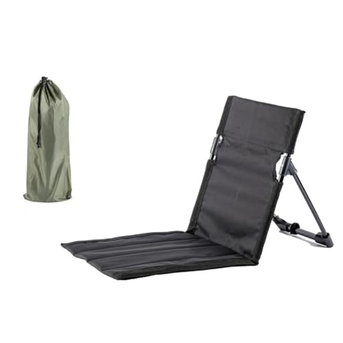 Begchy Schwarzer, Klappbarer Strandstuhl, Tragbarer Sitz, Niedriger Strandstuhl, Geeignet zum Angeln, Grillen, Wandern und für Outdoor-Aktivitäten von Begchy