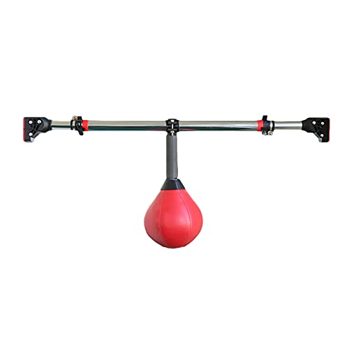 Boxing Speed Bag zum Aufhängen mit Verstellbarer horizontaler Stange Türöffnung Boxreflexball (rot) von Begonial