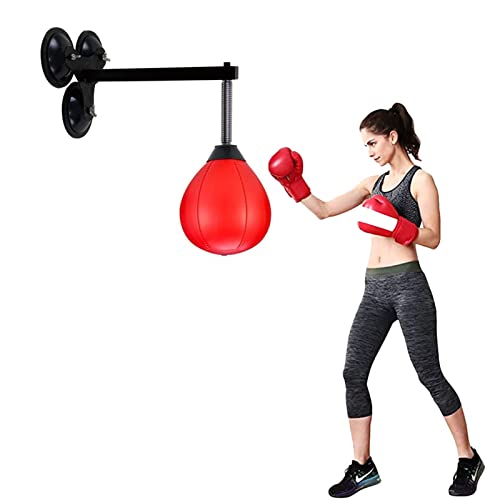 Saugnapf Boxball Geschwindigkeit Boxsäcke Wandhalterung Relief Stressball für Männer Frauen Home Office Fitnessstudio Garage Verwendung (rot) von Begonial