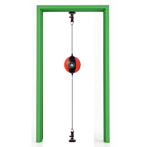 Saugnapf-montierter Doppelend-Punschball zum Aufhängen an der Tür, Flexibler, Leichter Box-Reflexball (rot + schwarz) von Begonial