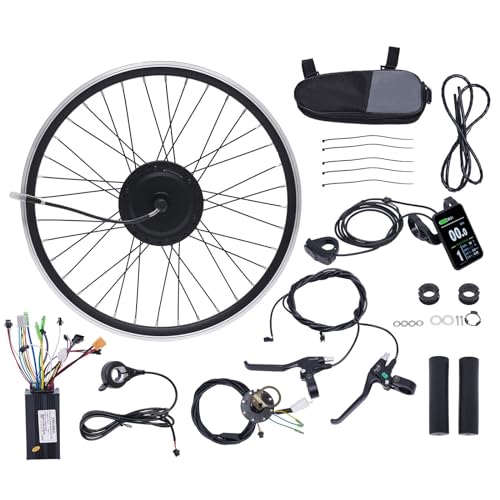 Begoniape 27.5" E-Bike Umbausatz Elektrofahrrad Vorderrad Conversion Kit mit LCD Display und Pedalsensor Electric Bicycle Hub Motor Umbausatz für 27.5 Zoll Fahrräder Reifen 36V 500W von Begoniape