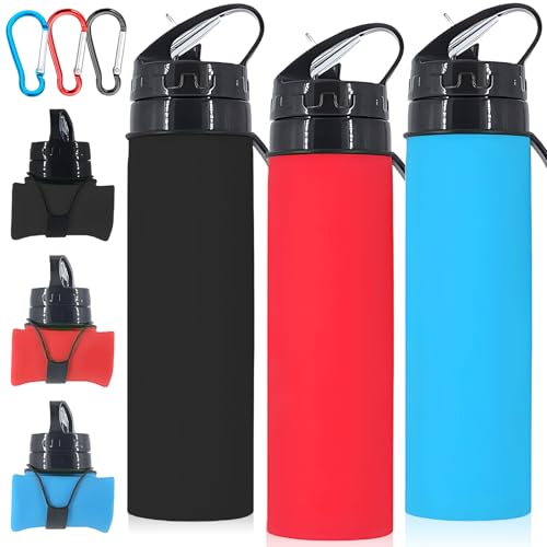 Behogan 3 Stück Faltbare Trinkflasche: 600ML Faltbare Wasserflasche mit Karabiner, Trinkflasche Faltbar, Silikon Wasserflasche, Wiederverwendbare Trinkflasche für Camping Klettern Reisen Radfahren Behogan 3 Stück Faltbare Trinkflasche: 600ML Faltbare Wasserflasche mit Karabiner, Trinkflasche Faltbar, Silikon Wasserflasche, Wiederverwendbare Trinkflasche für Camping Klettern Reisen Radfahren von Behogan