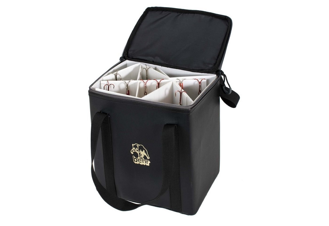 Behr Angelkoffer, Caddy Deluxe – Pilker & Kunstköder Tasche schwarz Behr Angelkoffer, Caddy Deluxe – Pilker & Kunstköder Tasche schwarz von Behr