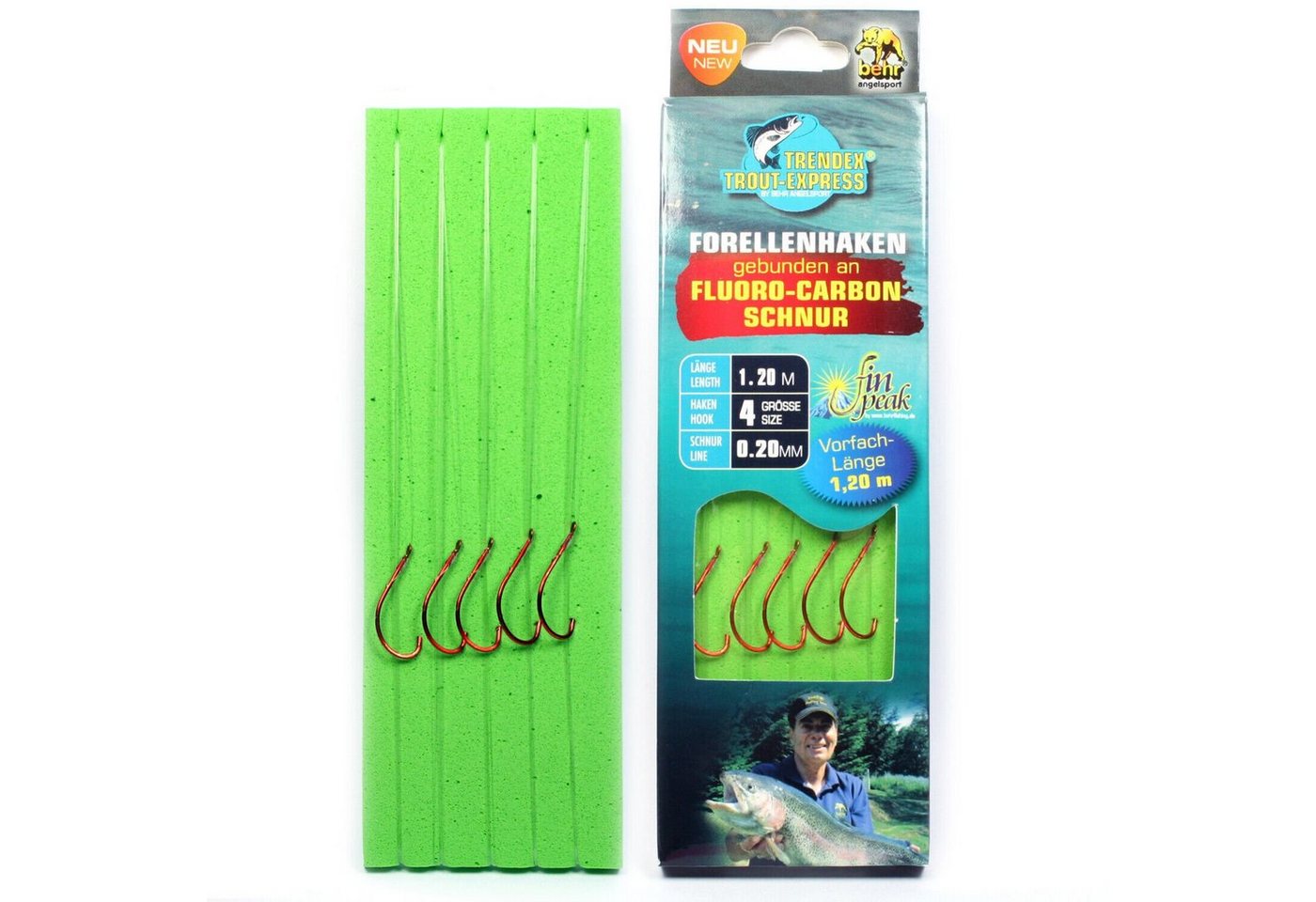 Behr Forellenhaken 5x Forellenhaken ROT mit Fluorocarbon Vorfach inkl. Vorfachaufwickler Behr Forellenhaken 5x Forellenhaken ROT mit Fluorocarbon Vorfach inkl. Vorfachaufwickler von Behr
