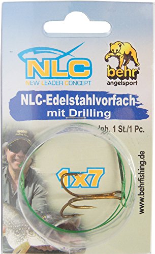 Behr Stahlvorfach mit Drilling, Stahlvorfächer zum Hechtangeln, Hechtmontage mit Stahlvorfach & Drillingshaken, Gr. 1,2 oder 4 zur Auswahl, Länge: 40cm, Größe/Tragkraft:Gr. 1 / 12kg Behr Stahlvorfach mit Drilling, Stahlvorfächer zum Hechtangeln, Hechtmontage mit Stahlvorfach & Drillingshaken, Gr. 1,2 oder 4 zur Auswahl, Länge: 40cm, Größe/Tragkraft:Gr. 1 / 12kg von Behr
