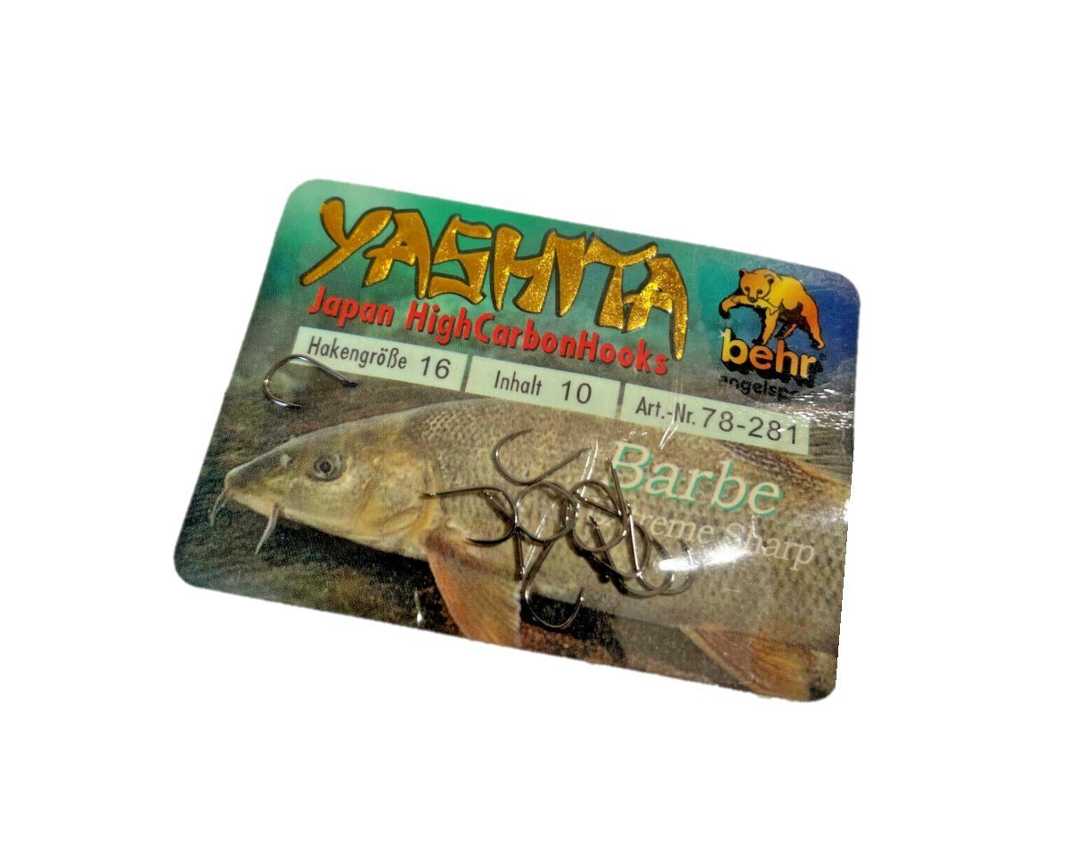 Behr Stipphaken BARBE YASHITA - 10 lose Haken m. Plättchen Angelhaken Friedfischhaken, Extrem Scharf Behr Stipphaken BARBE YASHITA - 10 lose Haken m. Plättchen Angelhaken Friedfischhaken, Extrem Scharf von Behr