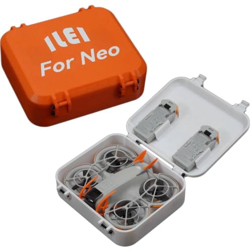 BeisDirect Aufbewahrungsbox für DJI NEO Drohne und zwei Akku-Tragetasche, Anti-Crash und Anti-Scratch Neo Schutzhülle, tragbare Hartschalenkoffer, Schutzzubehör, Orange, Neo Case von BeisDirect