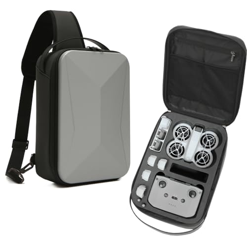 Hartschalen-Rucksack für DJI Neo Fly More Combo, wasserdichte Tragetasche, Schultertasche für DJI NEO Drohne, RC-N3 Fernbedienung, Batterien und anderes Zubehör, silber, Modern von BeisDirect