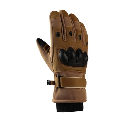 Belachick Gloves Mittens Handschuhe Winter Warm Herren Damen Herren Dicker Baumwoll-Touchscreen Wind- Und Wasserdichter Schutz, Große Warme Handschuhe Aus Baumwollsamt XL 卡其色 von Belachick