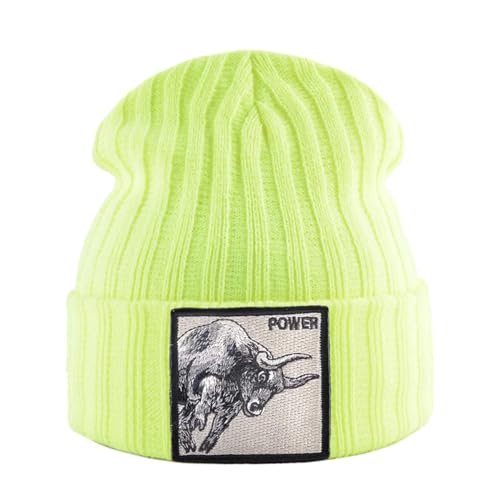 Belachick Strickmützen Hüte Mützen Caps Beanie Männer Outdoor Streetwear Mützen Frauen Gestrickt Hip Hop Hut Jungen Mädchen Mütze Schwarz Strickmütze Gelbpower von Belachick