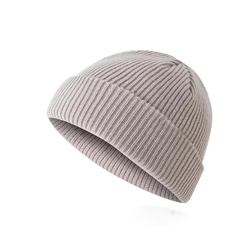 Strickmützen Hüte Mützen Caps Beanie Einfarbig Warm Gestrickt Krempe Hut Frauen Männer Mützen Winter Herbst Hip Hop Schädelkappe Straße Männer Mütze Unisex Melone Kappe Männlich Beige von Belachick