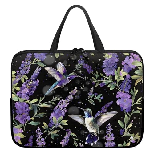 Belidome Laptoptasche mit Blumenmuster, Kolibri-Laptop-Tasche für Damen, Arbeit, Tablet, Tragetasche 17 Zoll von Belidome