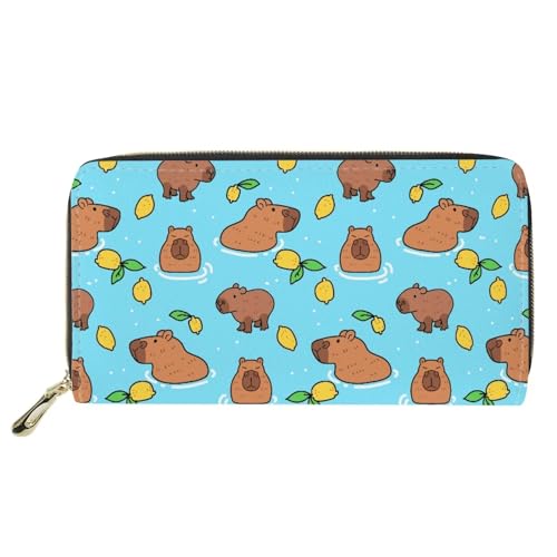 Belidome Leder Geldbörse Damen Mädchen Geldbörse Handtasche Münztasche, Capybara, Einheitsgröße von Belidome