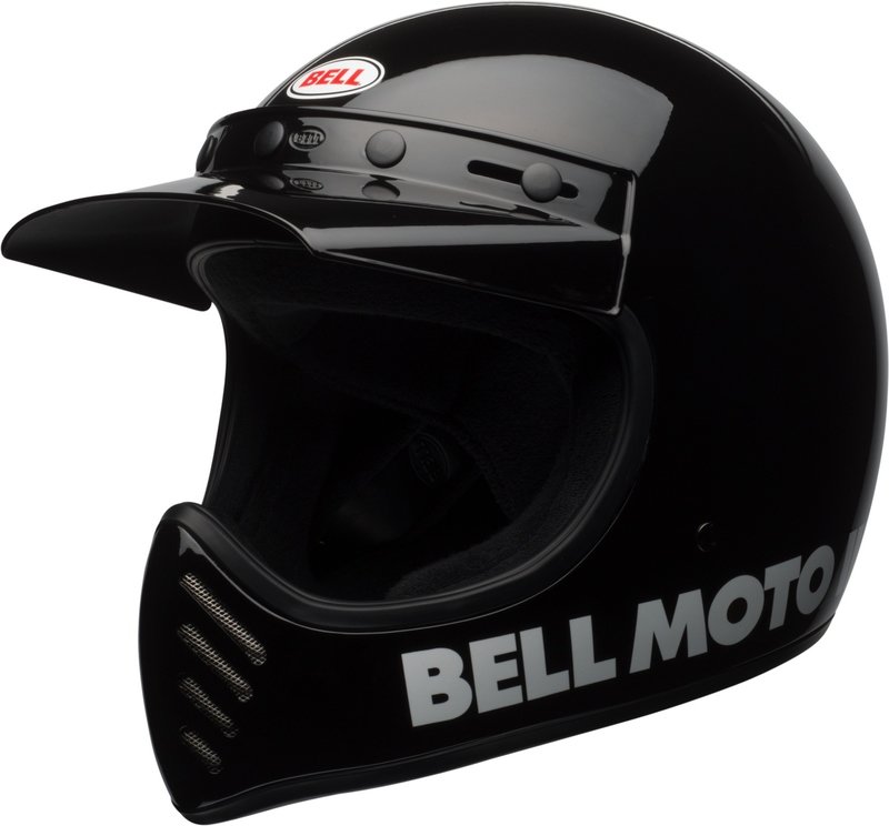 BELL Moto-3 Classic Helm - Glänzend Schwarz von Bell
