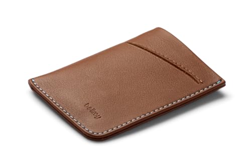 Bellroy Card Sleeve (Premium-Leder-Kartenetui oder minimalistisches Portemonnaie, für 2–8 Karten oder Visitenkarten, Aufbewahrung für gefaltete Banknoten) - Hazelnut von Bellroy