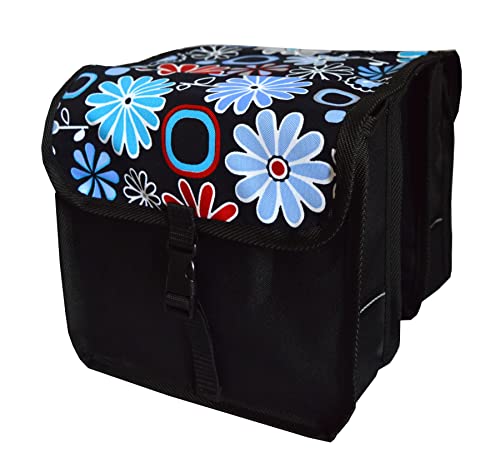 FAHRRADTASCHE Kinder Satteltasche Gepäckträgetasche Doppel 2 x 5l (2. Mini - Blumen) von Beluko
