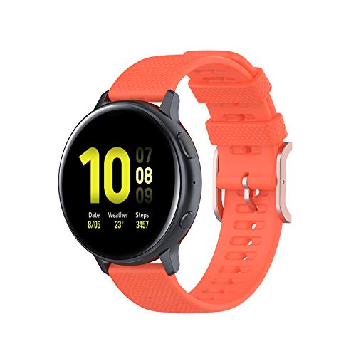 Bemodst 20mm Breite Weiches Silikon Uhrenarmband für Samsung Galaxy Watch Active 3 Armband, Active 2, Active, Galaxy Watch 3 41mm, Galaxy Watch 42mm (Orange) von Bemodst